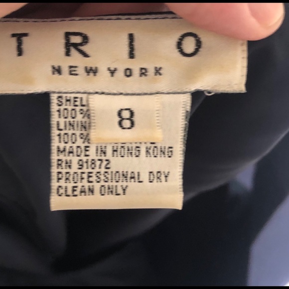 Y2K Trio New York Size 8 100% Silk Midnight Blue Dress - Picture 3 of 4